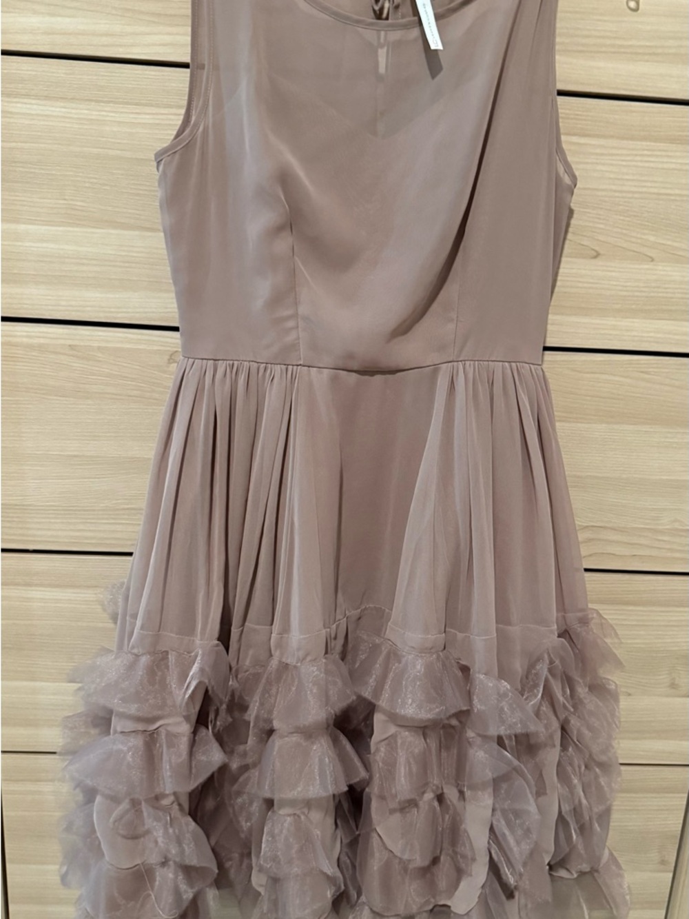 Lauren Conrad Runway Ruffle Tulle Party Dress - taupe